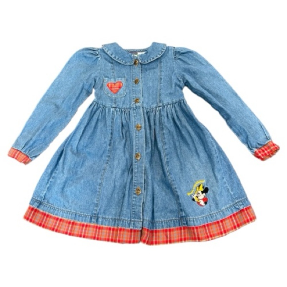 Vintage Disney Long Sleeve Denim Dress - Minnie Mouse - Girls Size 5